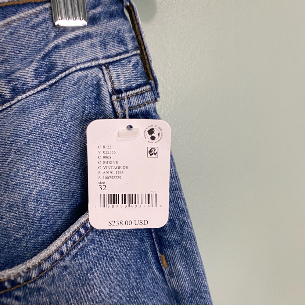 Agolde Ren High Rise Wide Leg Ankle Jean Denim Blue Shrine Size 32 - Picture 3 of 6